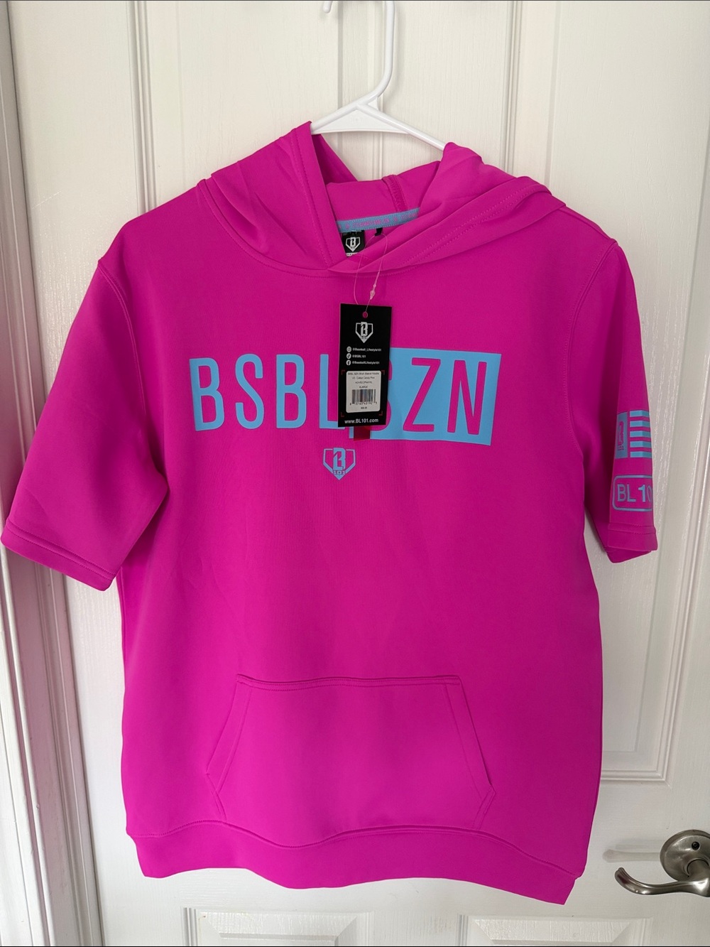 BSBLZN Kids' Bright Pink Short-Sleeve Hoodie